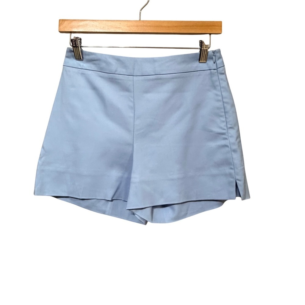 Trina Turk Alise Short Light Blue High Waisted Side Zip NWT Size 00 $198